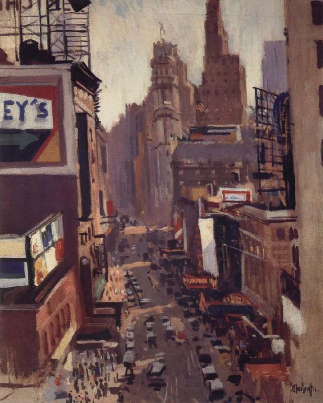 George Oberteuffer Times Square oil painting picture